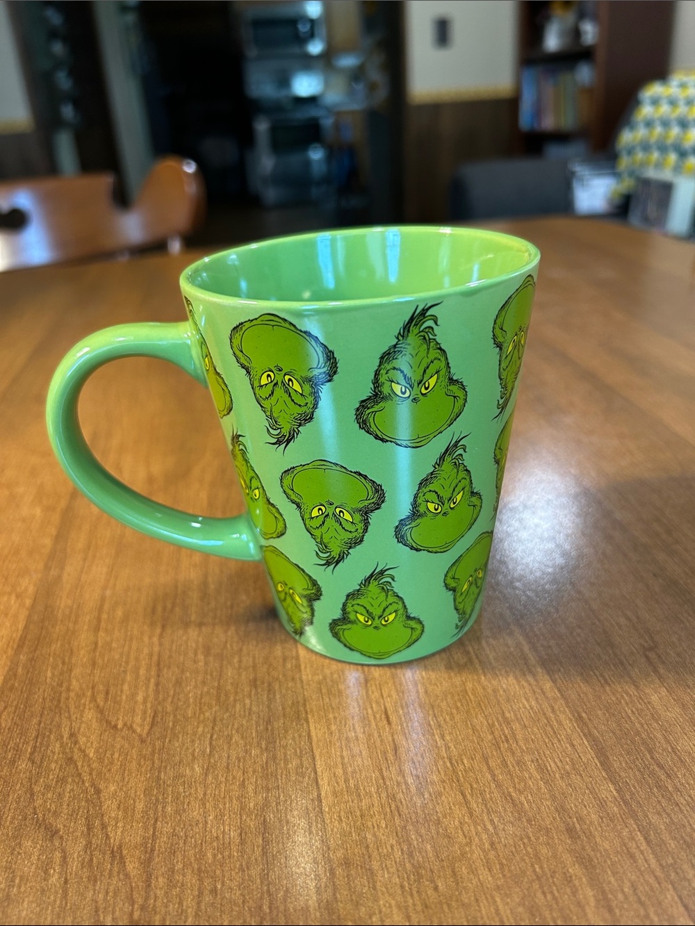 Dr. Seuss Lime Green Grinch Pattern Ceramic Mug
